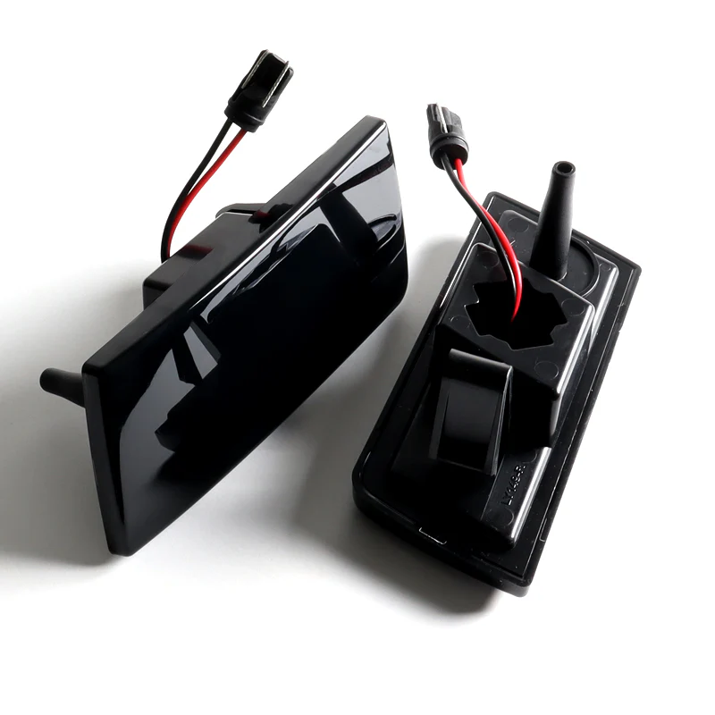 For 2005–2014 Chrysler 300 White LED Turn Signal Front Fender Side Marker Lights -Smoked Lens - Image 2