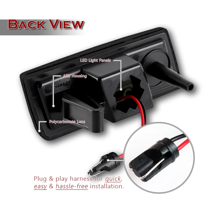 For 2005–2014 Chrysler 300 White LED Turn Signal Front Fender Side Marker Lights -Smoked Lens - Image 4