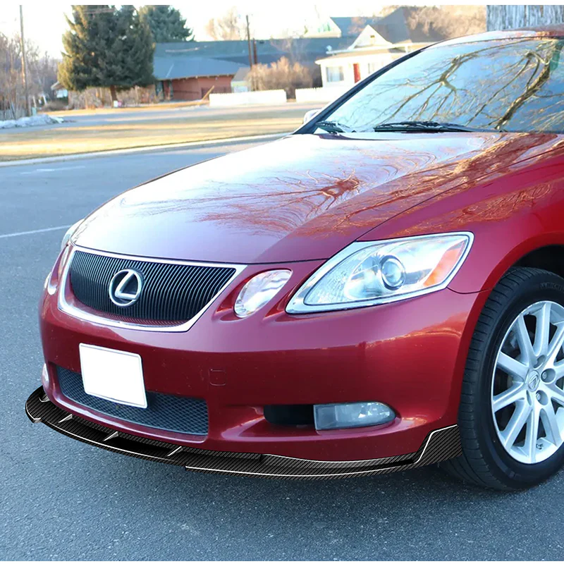 For 2006-2007 Lexus GS300 GS350 STP-Style Carbon Fiber Front Bumper Splitter Spoiler Lip 3PCS - Image 5