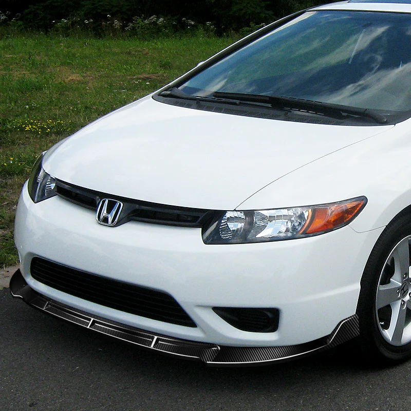 For 2006-2008 Honda Civic Coupe 3-PCS  Carbon Fiber Front Bumper Splitter Spoiler Lip - Image 5