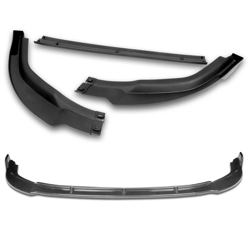 For 2006-2008 Honda Civic Coupe CS-Style  3-PCS Carbon Look Front Bumper Spoiler Lip - Image 3