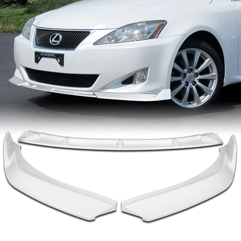 For 2006-2008 Lexus IS250 IS350 Base STP-Style Painted White 3-Piece Front Bumper Body Spoiler Splitter Lip Kit - Image 6