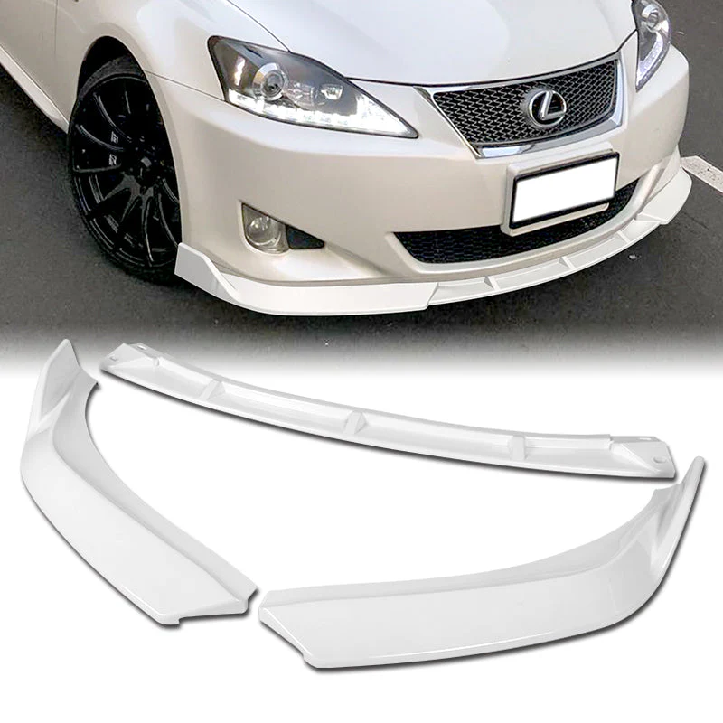 For 2006-2008 Lexus IS250 IS350 Base STP-Style Painted White 3-Piece Front Bumper Body Spoiler Splitter Lip Kit + FREE GIFT - Image 4