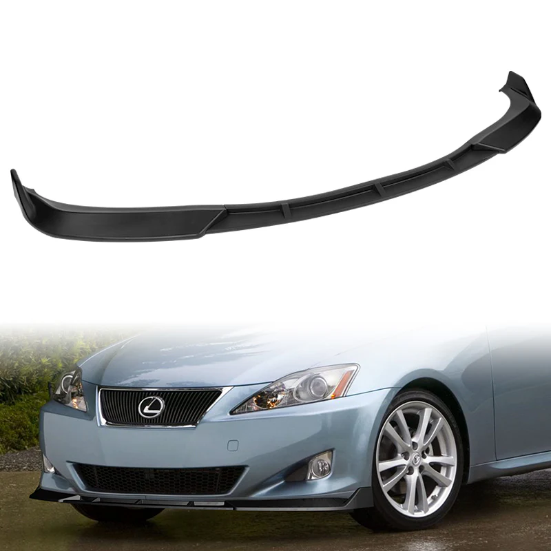 For 2006-2008 Lexus IS250 IS350 STP-Style Matte Black 3-Piece Front Bumper Body Spoiler Splitter Lip Kit - Image 6
