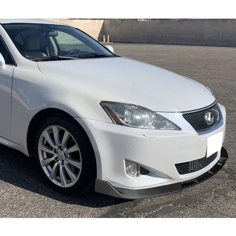 For 2006-2008 Lexus IS250 IS350 STP-Style Matte Black 3-Piece Front Bumper Body Spoiler Splitter Lip Kit - Image 7