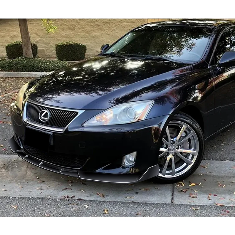 For 2006-2008 Lexus IS250 IS350 Base STP-Style Painted Black 3-Piece Front Bumper Body Spoiler Splitter Lip Kit - Image 6