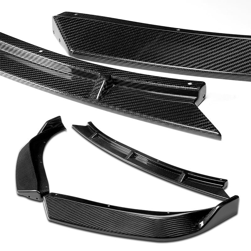 For 2006-2008 Lexus IS250 IS350 STP-Style Real Carbon Fiber Front Bumper Spoiler Lip 3PCS - Image 5