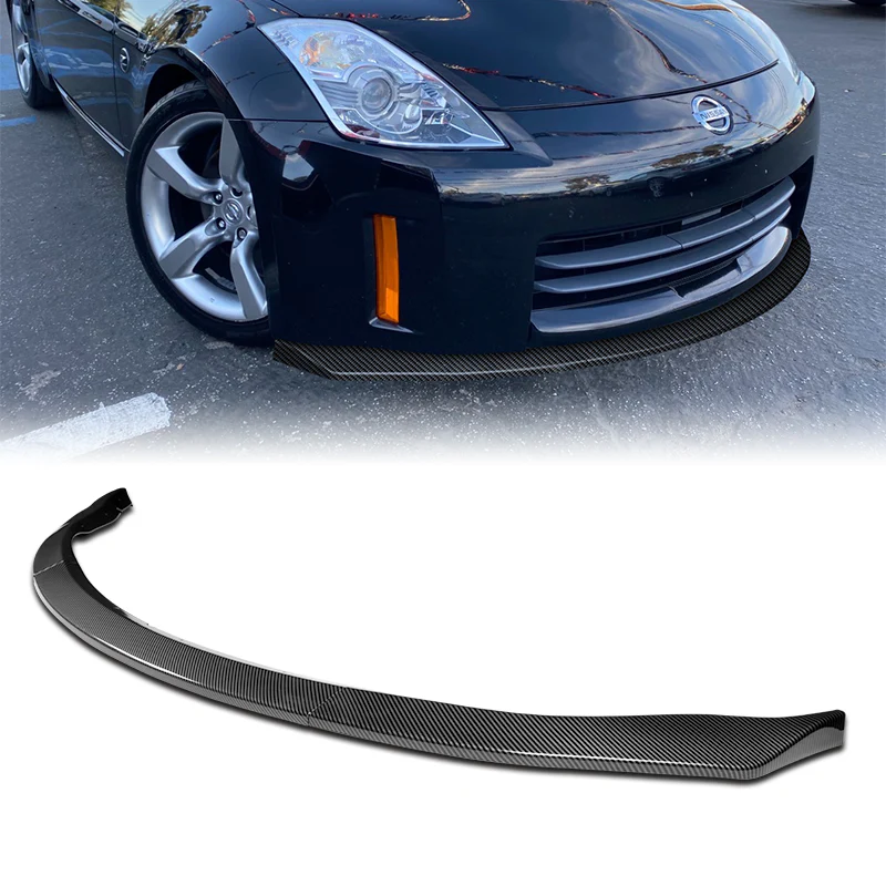 For 2006-2009 Nissan 350Z GT-Style Front Bumper Body Splitter Spoiler Lip 3PCS -Carbon Fiber Look - Image 5