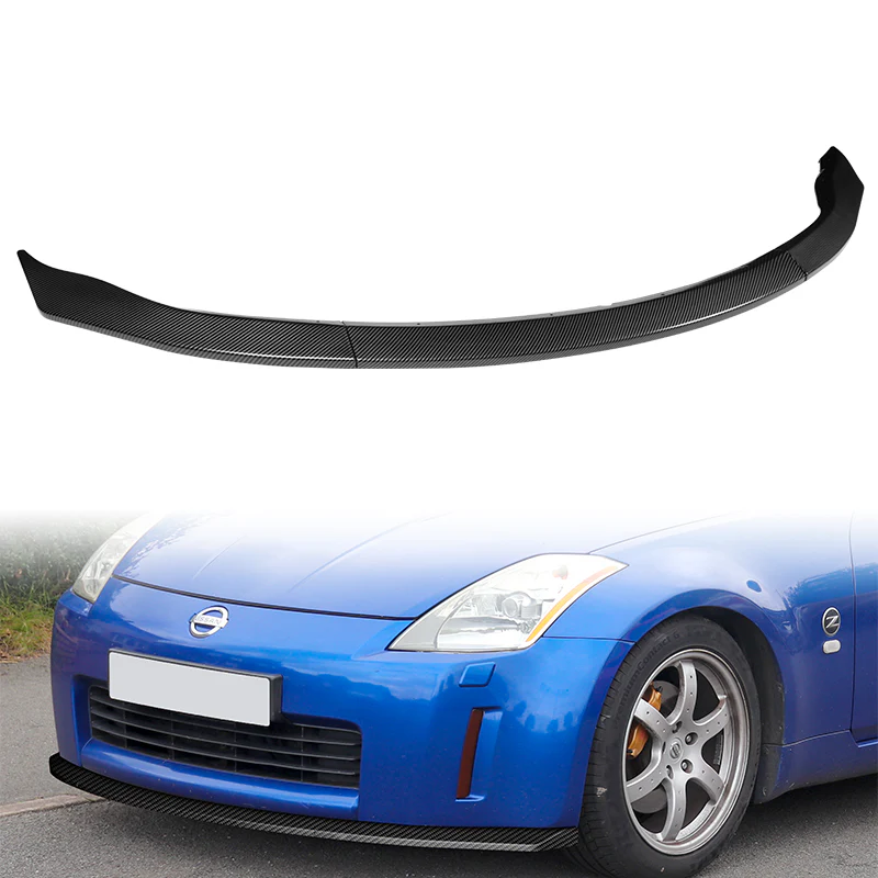 For 2006-2009 Nissan 350Z GT-Style Front Bumper Body Splitter Spoiler Lip 3PCS -Carbon Fiber Look - Image 6