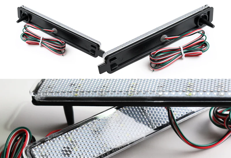 For 2006 – 2009 Pontiac Torrent / 1995 - 1999 Sunfire LED Rear Bumper Stop Brake Light Kit -Clear Lens - Image 2