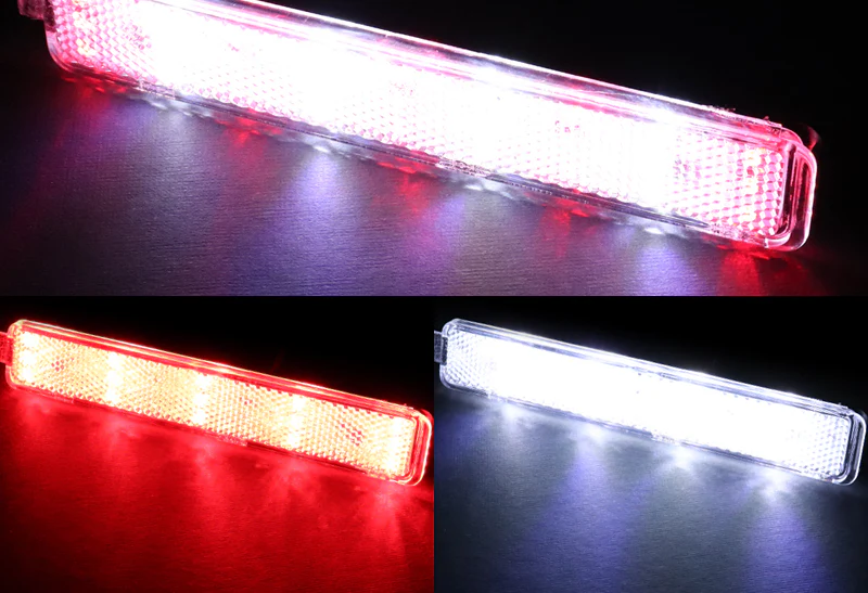 For 2006 – 2009 Pontiac Torrent / 1995 - 1999 Sunfire LED Rear Bumper Stop Brake Light Kit -Clear Lens - Image 3