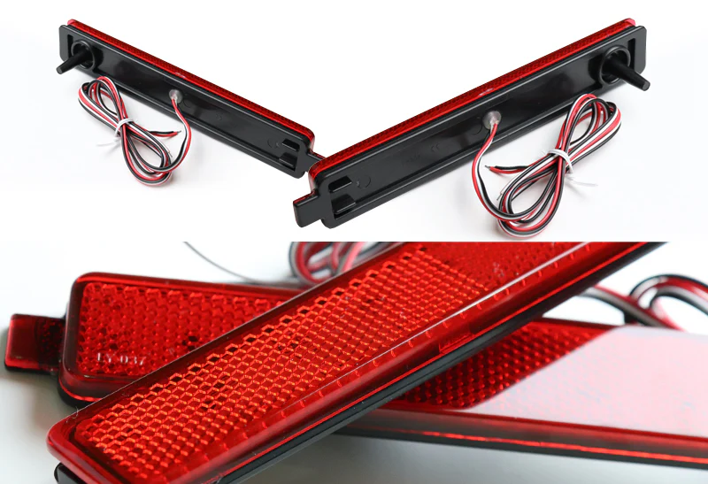 For 2006 – 2009 Pontiac Torrent / 1995 - 1999 Sunfire LED Rear Bumper Stop Brake Light Kit -Red Lens - Image 2