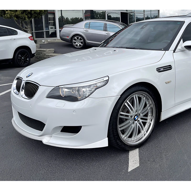 For 2006-2010 BMW E60 M5 H-Style Painted White Front Bumper Splitter Spoiler Lip 3PCS - Image 5