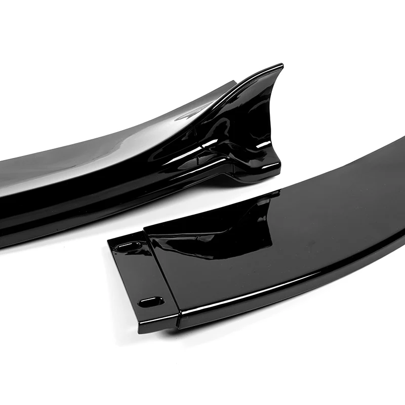 For 2006-2010 BMW E60 M5 H-Style Painted Black Front Bumper Splitter Spoiler Lip 3PCS - Image 2