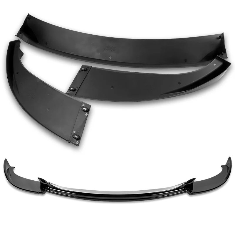 For 2006-2010 BMW E60 M5 H-Style Painted Black Front Bumper Splitter Spoiler Lip 3PCS - Image 4