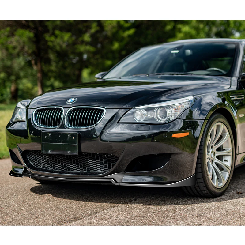 For 2006-2010 BMW E60 M5 H-Style Painted Black Front Bumper Splitter Spoiler Lip 3PCS - Image 5