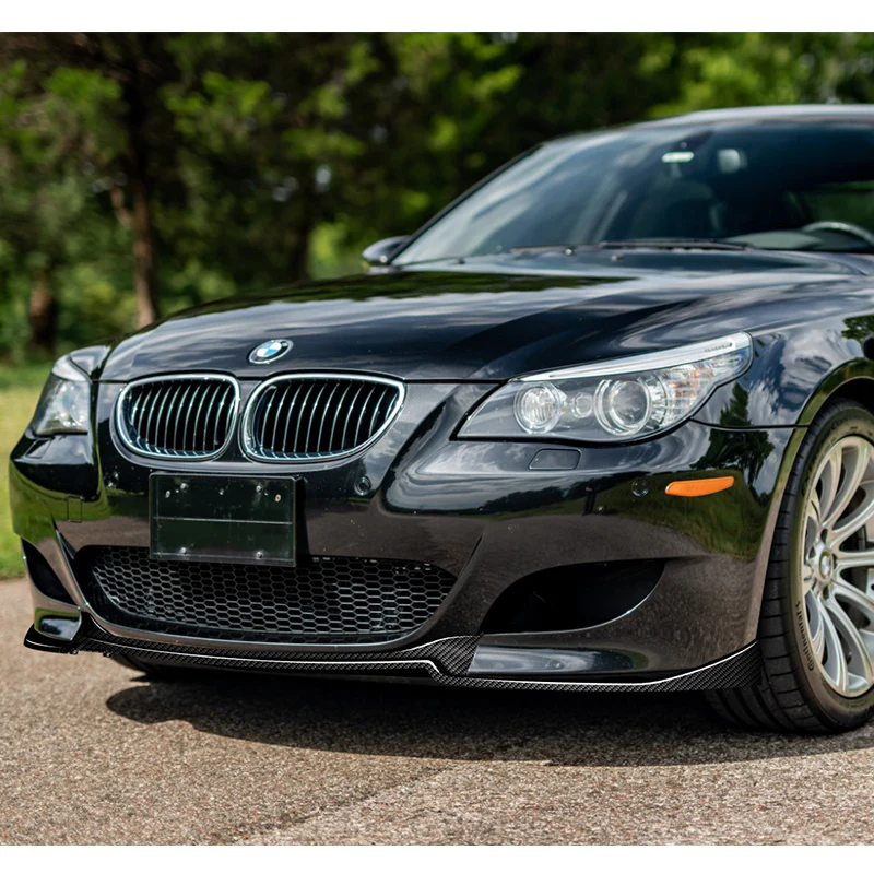 For 2006-2010 BMW E60 M5 H-Style Carbon Fiber Front Bumper Splitter Spoiler Lip 3PCS - Image 5