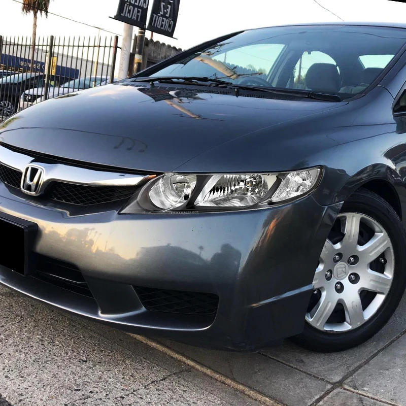 For 2006 - 2011 Honda Civic 4DR/Sedan Headlights -Black Housing / Clear Lens / Clear Reflectors - Image 5