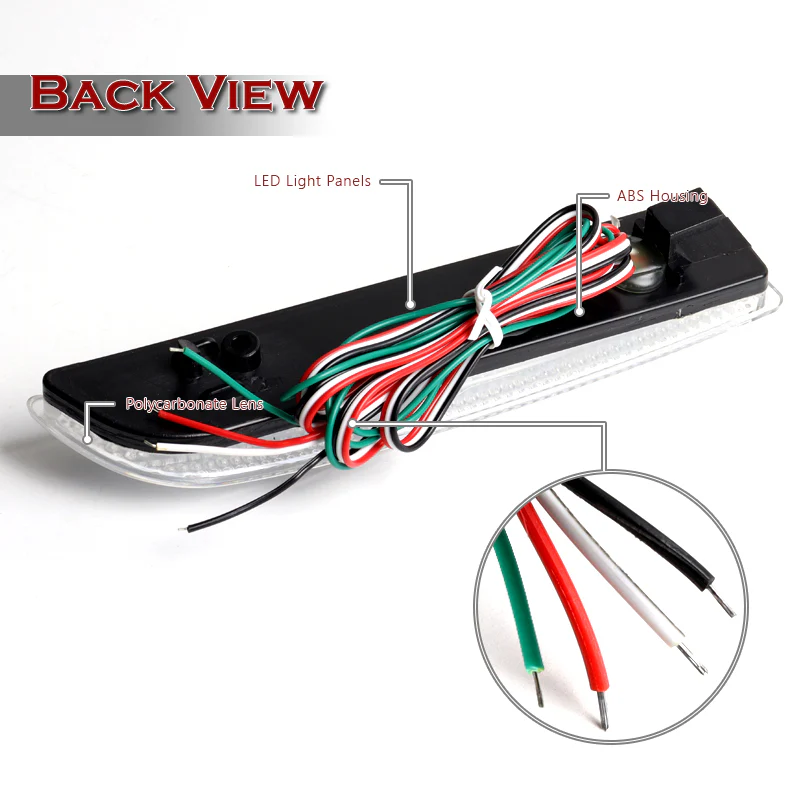 For 2008 – 2014 Scion xD 39-SMD LED Rear Bumper Brake Light Kit -Clear Lens - Image 3