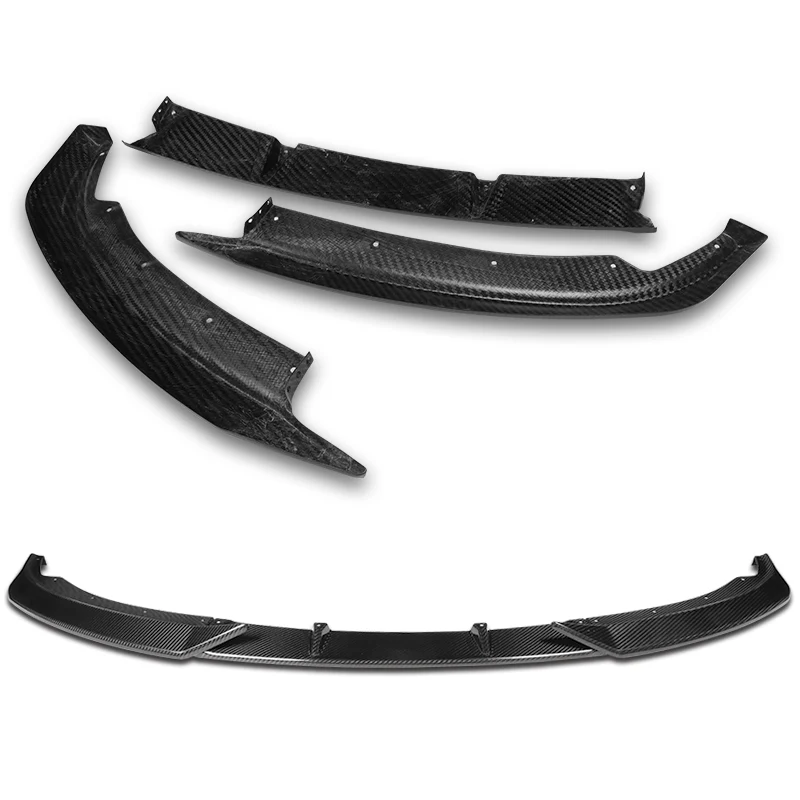 For 2007-2010 BMW 3-Series E92 E93 M-Style Carbon Fiber Front Bumper Splitter Spoiler Lip 3PCS - Image 4