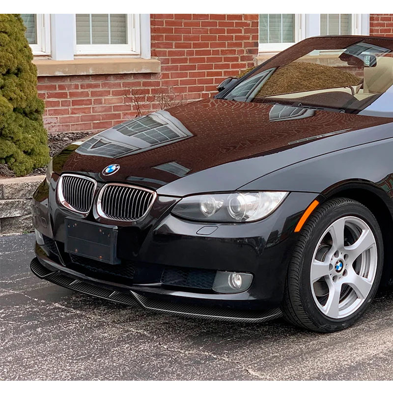 For 2007-2010 BMW 3-Series E92 E93 M-Style Carbon Fiber Front Bumper Splitter Spoiler Lip 3PCS - Image 5
