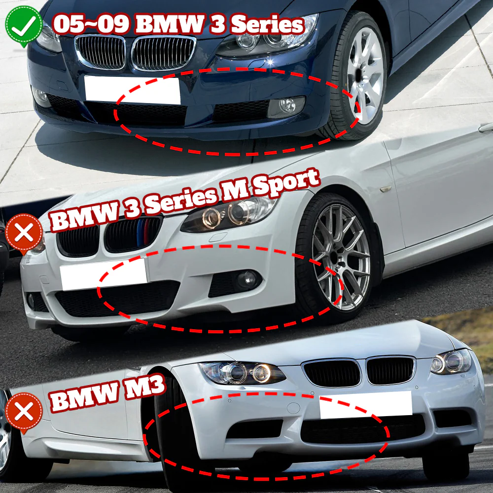 For 2007-2010 BMW 3-Series E92 E93 M-Style Painted White Front Bumper Splitter Spoiler Lip 3PCS - Image 6