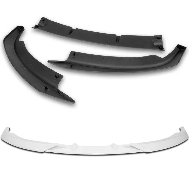For 2007-2010 BMW 3-Series E92 E93 M-Style Painted White Front Bumper Splitter Spoiler Lip 3PCS - Image 4