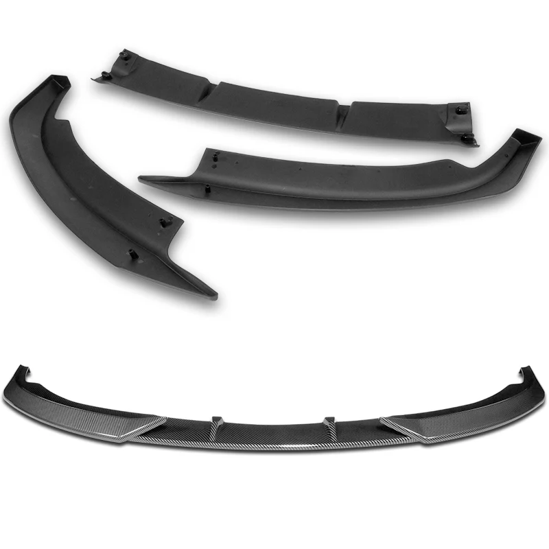 For 2007-2010 BMW 3-Series E92 E93 M-Style Carbon Look Front Bumper Splitter Spoiler Lip 3PCS - Image 4