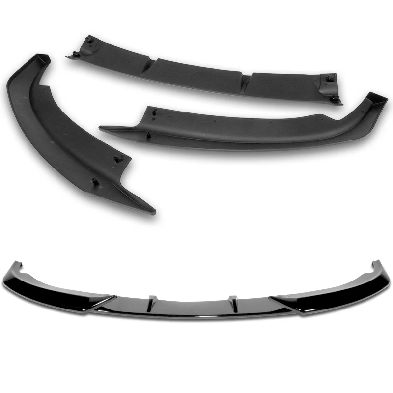 For 2007-2010 BMW 3-Series E92 E93 M-Style Painted Black Front Bumper Splitter Spoiler Lip 3PCS - Image 4