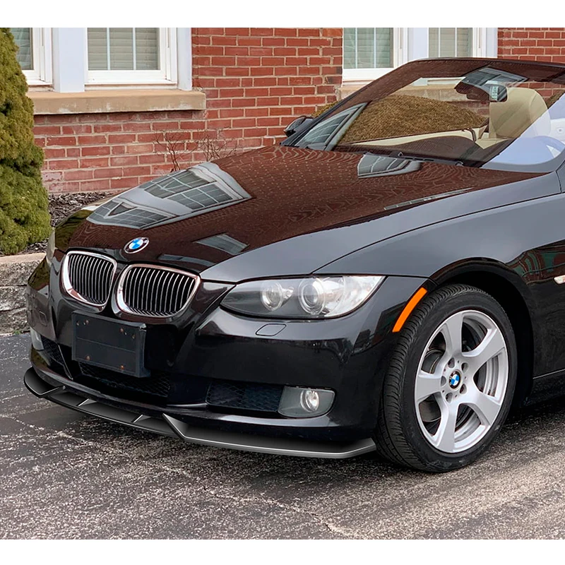 For 2007-2010 BMW 3-Series E92 E93 M-Style Painted Black Front Bumper Splitter Spoiler Lip 3PCS - Image 5