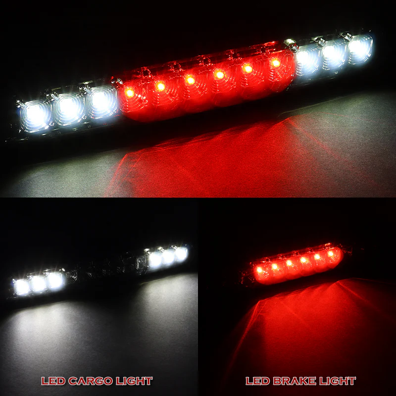 For 2007 – 2013 Chevrolet Chevy Silverado LED Rear Bumper Reflector Stop Third 3RD Brake Light With Cargo Lamp -Smoke Lens - Image 4