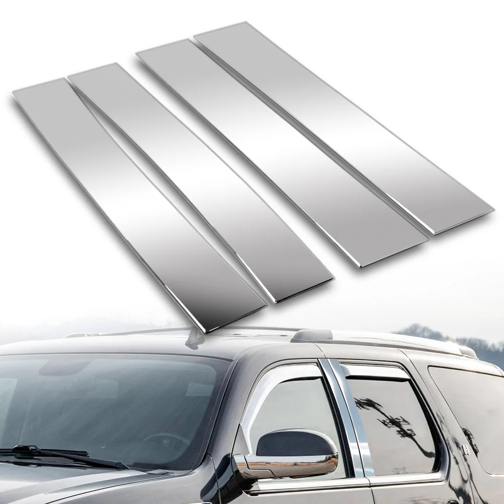 For 2007 - 2014 Cadillac Escalade Mirror Chrome Exterior Stainless Car Window Door Pillar Trim 4-PCS - Image 5