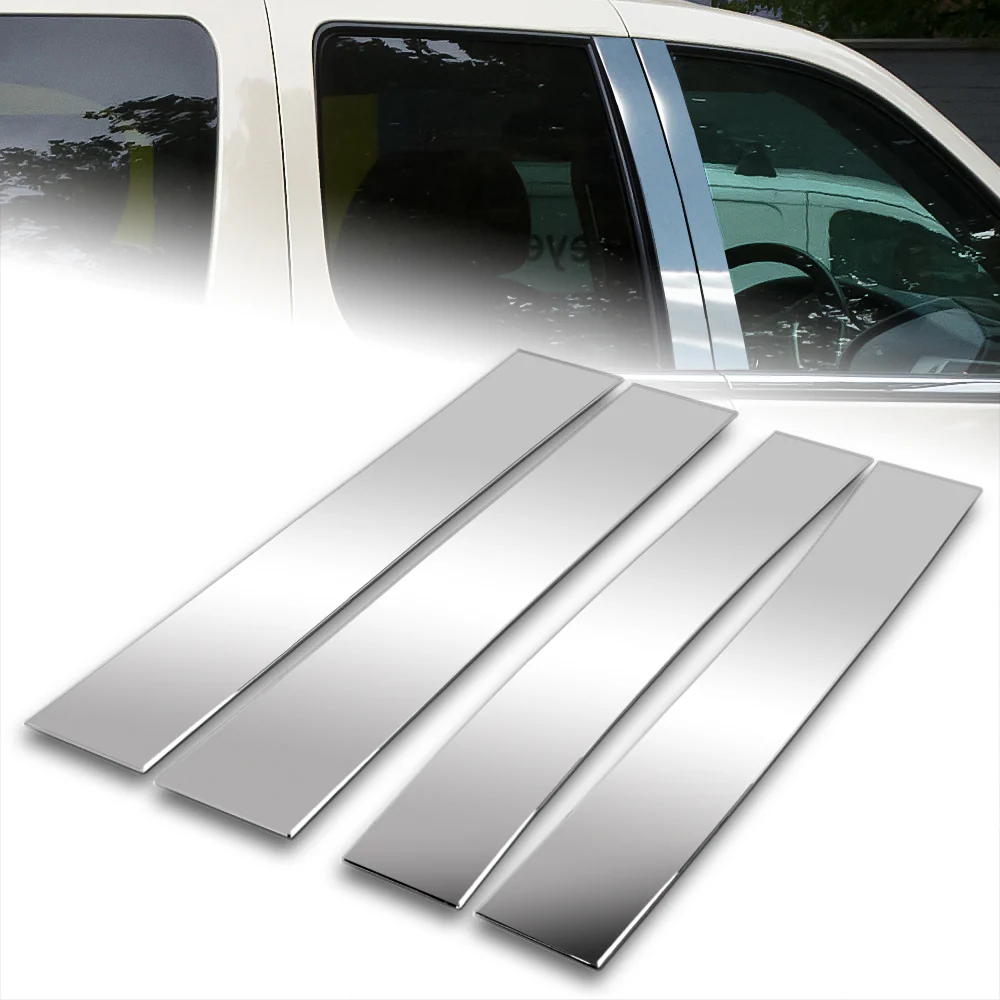 For 2007 - 2014 Cadillac Escalade Mirror Chrome Exterior Stainless Car Window Door Pillar Trim 4-PCS - Image 7