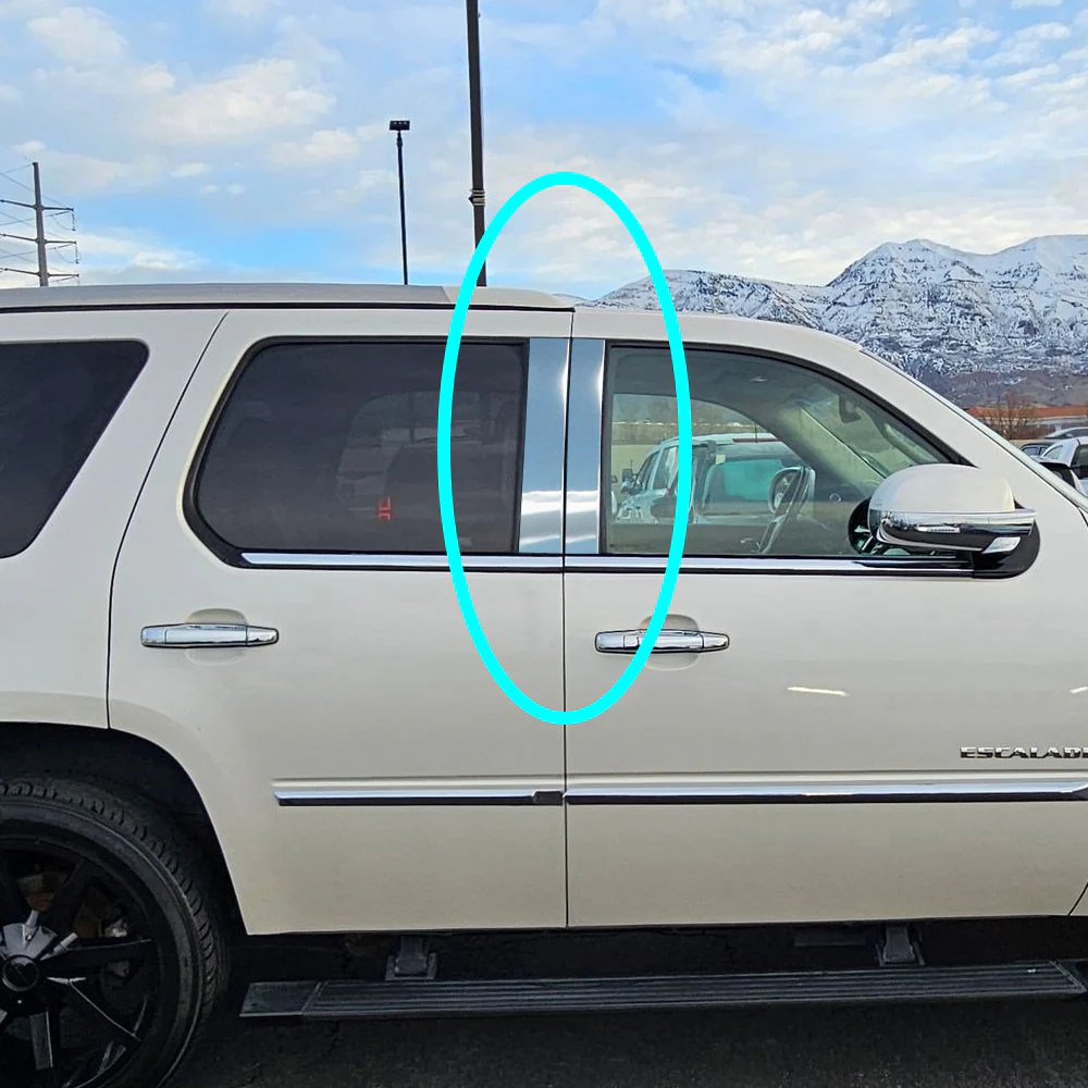For 2007 - 2014 Cadillac Escalade Mirror Chrome Exterior Stainless Car Window Door Pillar Trim 4-PCS - Image 8