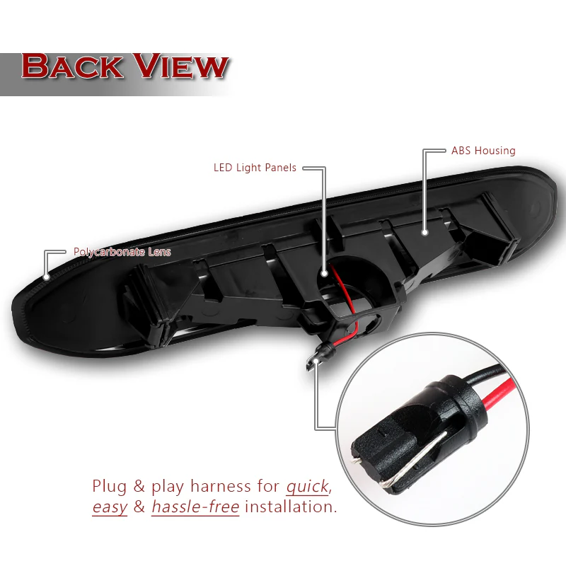 For 2007–2015 Land Rover Freelander 2 LR2 LED Rear Bumper Reflector Stop Third 3RD Brake Light Cargo Lamp -Smoked Lens - Image 3