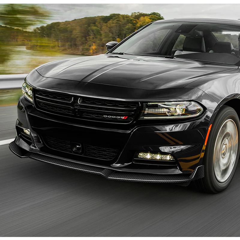 For 2015-2023 Dodge Charger SXT Carbon Fiber Front Bumper Body Splitter Spoiler Lip 3PCS - Image 5