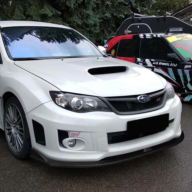 For 2008-2010 Subaru Impreza WRX STi CS2-Style Real Carbon Fiber Front Bumper Splitter Spoiler Lip 3PCS - Image 5