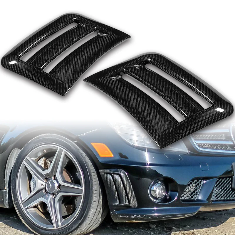 For 2008 - 2011 Mercedes-Benz C63 AMG W04 Front Bumper Side Air Duct Vents Caliper 2-pcs -Real Carbon Fiber - Image 8