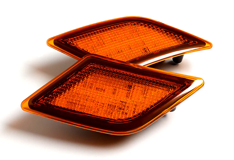 For 2008–2011 Mercedes-Benz W204 C300 C350 C63 Amber LED Turn Signal Front Fender Side Marker Lights -Amber Lens - Image 2