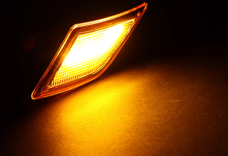For 2008–2011 Mercedes-Benz W204 C300 C350 C63 Amber LED Turn Signal Front Fender Side Marker Lights -Amber Lens - Image 4
