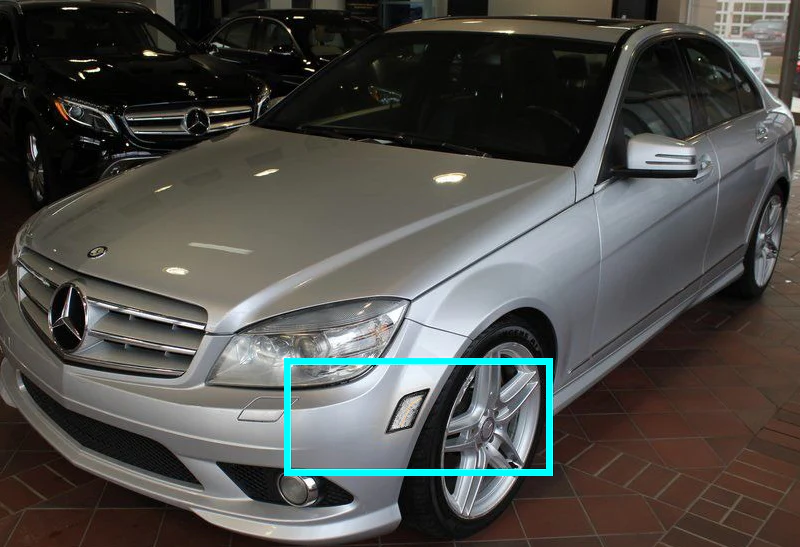 For 2008–2011 Mercedes-Benz W204 C-Class Amber LED Turn Signal Front Fender Side Marker Lights -Clear Lens - Image 5