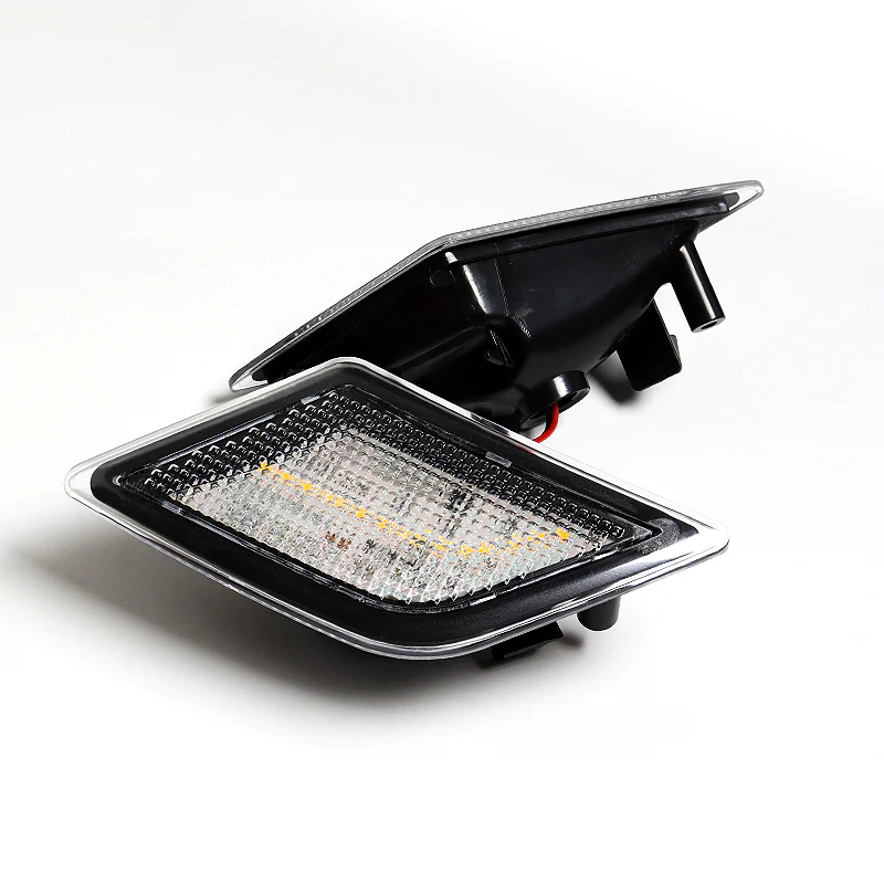 For 2008–2011 Mercedes-Benz W204 C300 C350 C63 White LED Turn Signal Front Fender Side Marker Lights -Clear Lens - Image 2