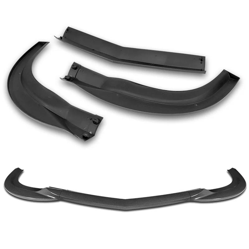 For 2008-2011 Mercedes-Benz W204 C63 AMG  3-PCS Carbon Painted Front Bumper Spoiler Lip - Image 4