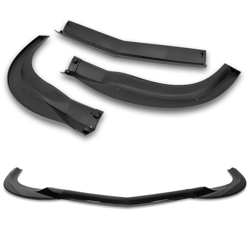 For 2008-2011 Mercedes-Benz W204 C63 AMG 3-PCS  Painted Black Front Bumper Spoiler Lip - Image 4