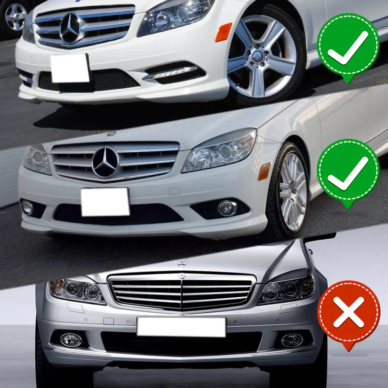 For 2008-2011 Mercedes C-Class Sport W204 Painted White Front Bumper Splitter Spoiler Lip 3PCS - Image 6