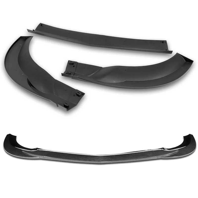 For 2008-2011 Mercedes C-Class Sport W204 Carbon Look Front Bumper Splitter Spoiler Lip 3PCS - Image 4