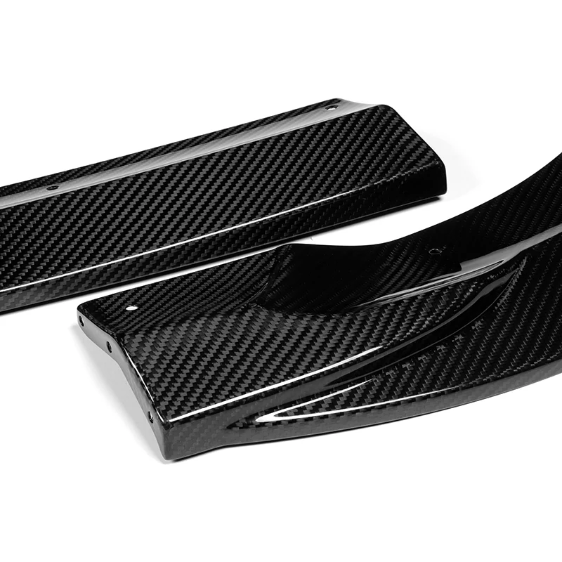 For 2008-2011 Mercedes C-Class Sport W204 Carbon Fiber Front Bumper Splitter Spoiler Lip 3PCS - Image 2