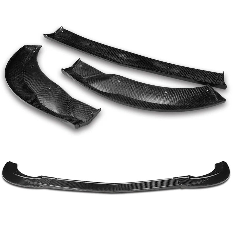 For 2008-2011 Mercedes C-Class Sport W204 Carbon Fiber Front Bumper Splitter Spoiler Lip 3PCS - Image 4