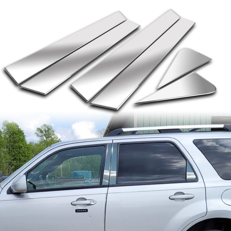 For 2008 - 2012 Ford Escape Mirror Chrome Exterior Stainless Car Window Door Pillar Trim 6-PCS - Image 5