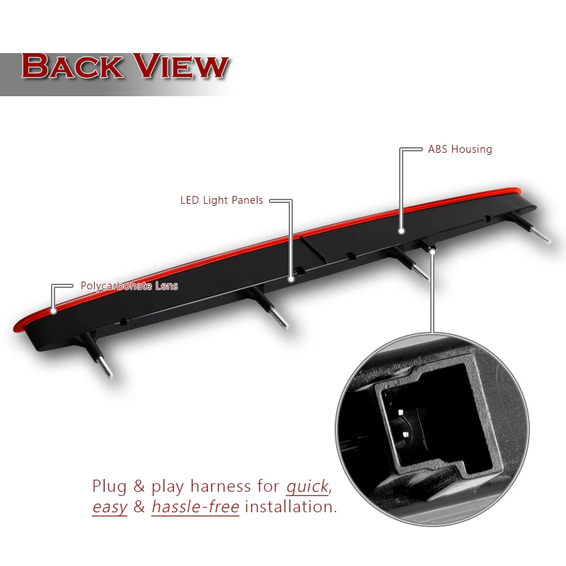 For 2008-2013 BMW E82 E88 1-Series LED High Mounted Center Reflector Third 3RD Brake Light Stop Lamp -Red Lens - Image 3
